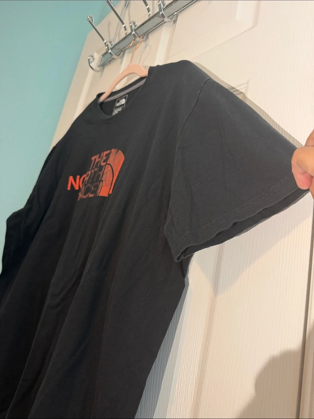 The North Face Black Short Sleeve Tee with Red Logo
